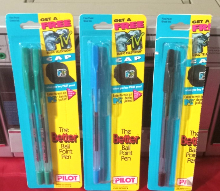 1996 Pilot Ballpoint Pen LOT WITH MTV PACKAGES – 1 IS NEW STILL SEALED RARE