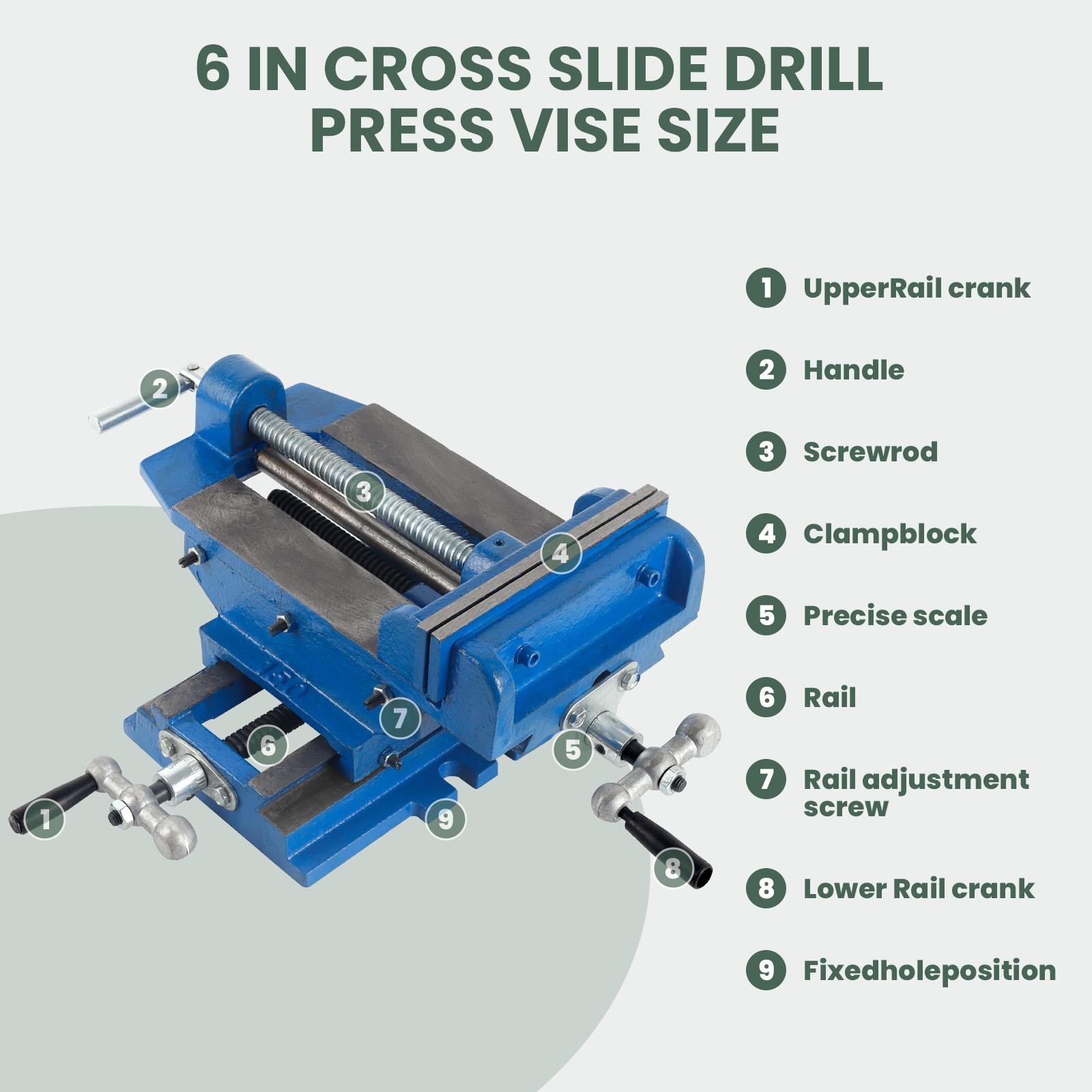 6″ 2-Way X-Y Cross Slide Drill Press Vise Heavy Duty Metal Milling Clamp NEW