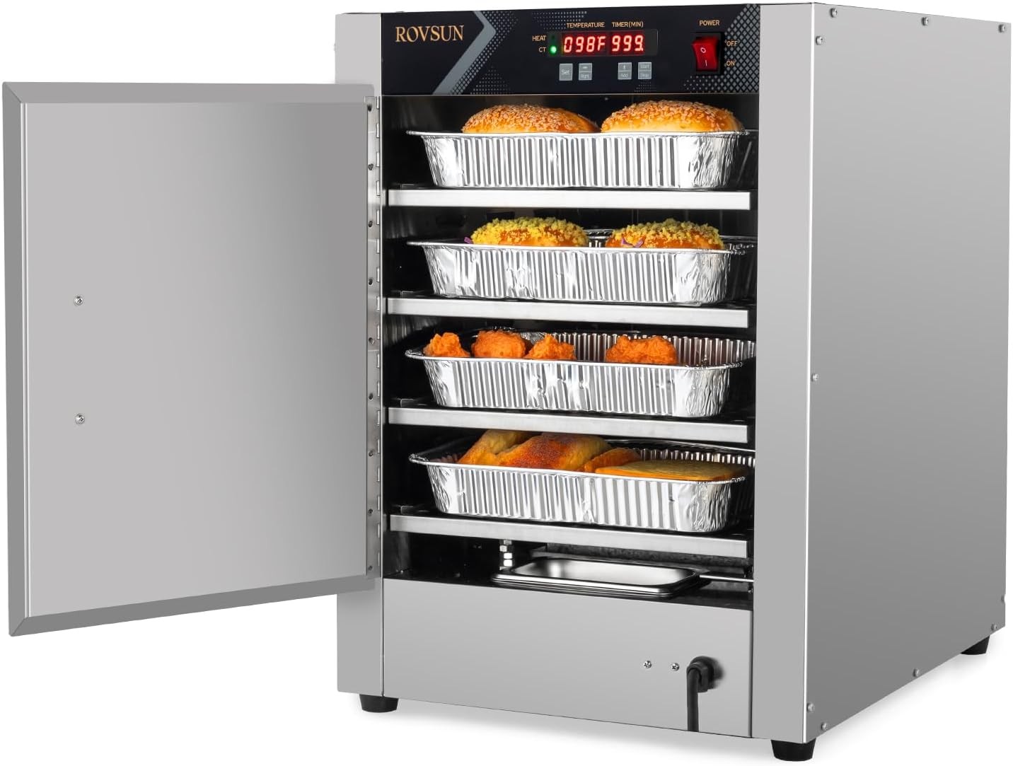 4-Tiers Hot Holding Cabinet Commercial Electric Food Warmer Hot Box Pizza Warmer