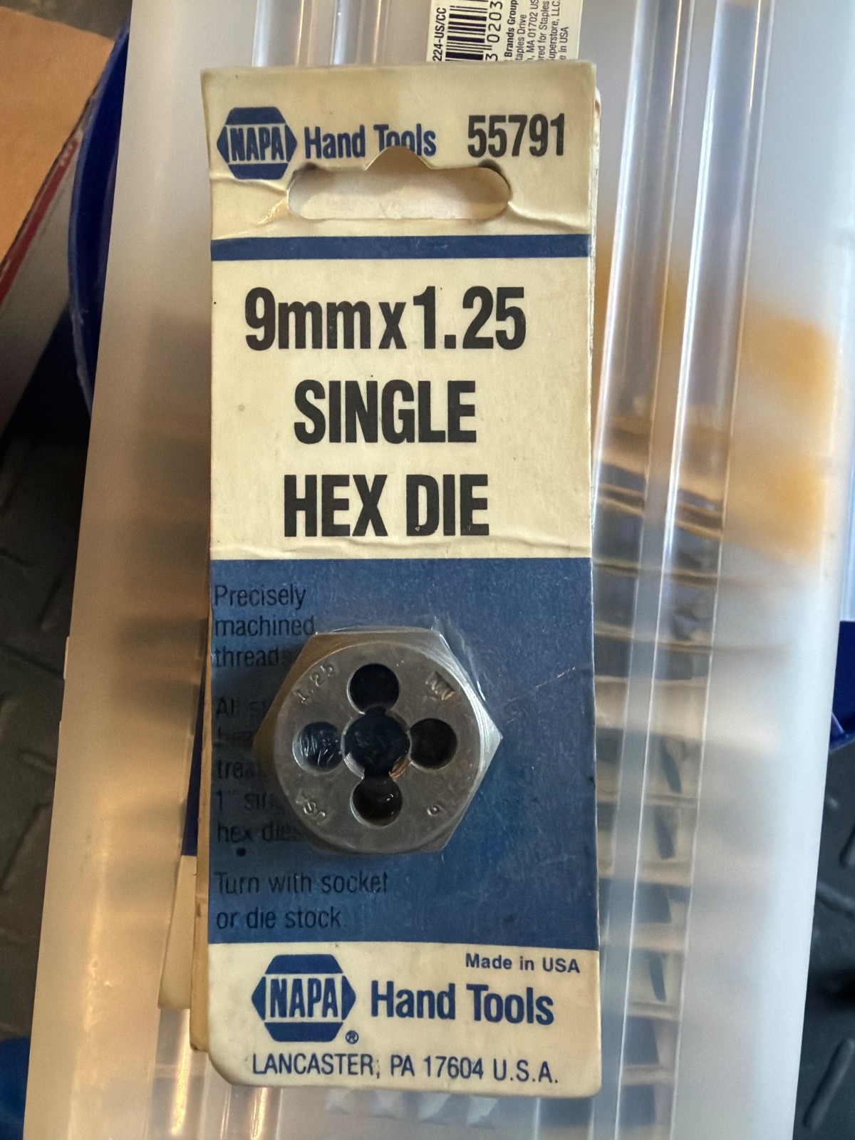 Napa Tools 9mm x 1.25 Single Hex Die # 55791 New Old Stock