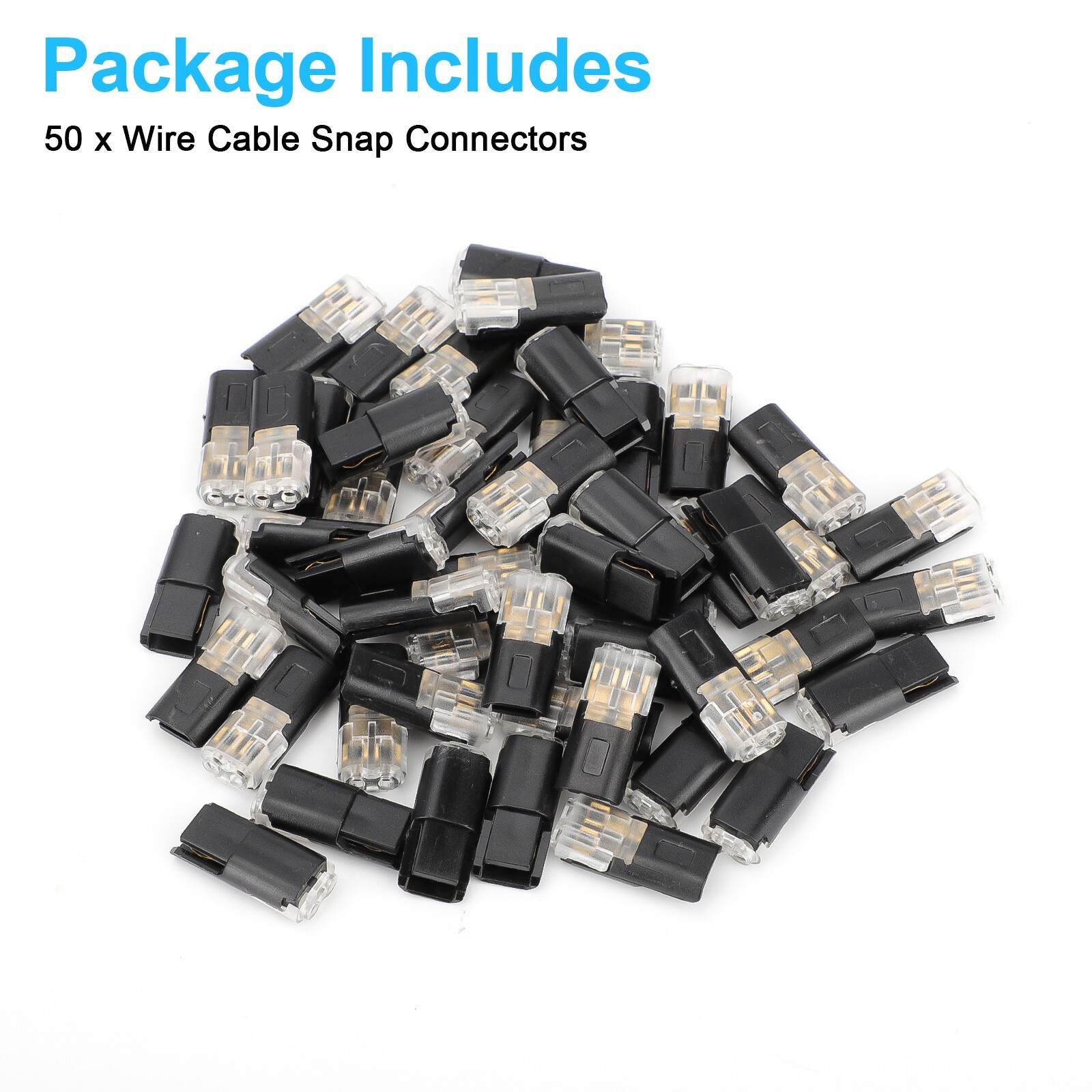 150 PCS Double-Wire Plug-in Cable Snap Connector Terminal Block w Locking Buckle