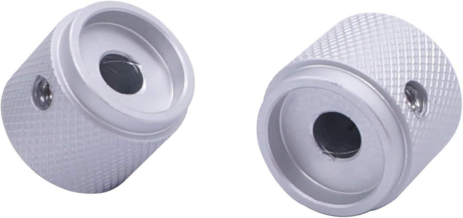 2Pcs Silver Aluminum Rotary Electronic Control Potentiometer Knob for 6Mm Shaft,