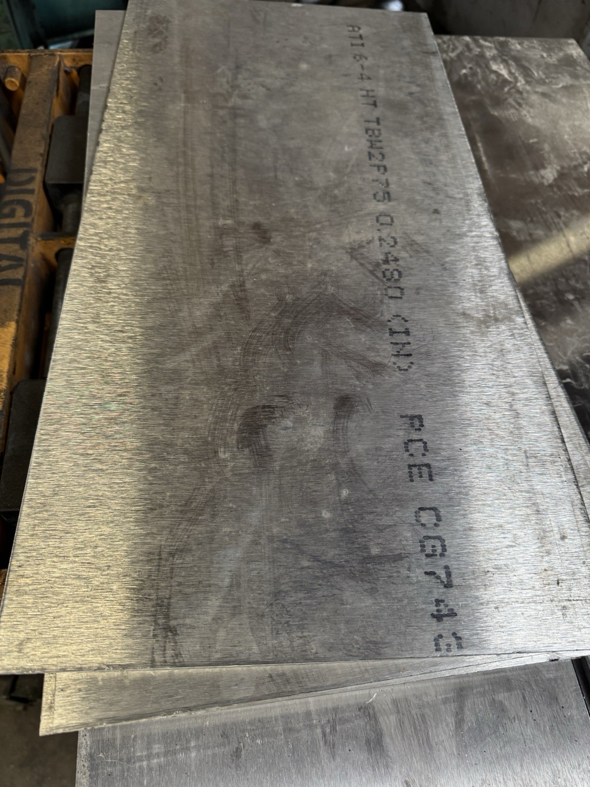 Titanium Plate 6AL4V 12″ x 12″ x .248″