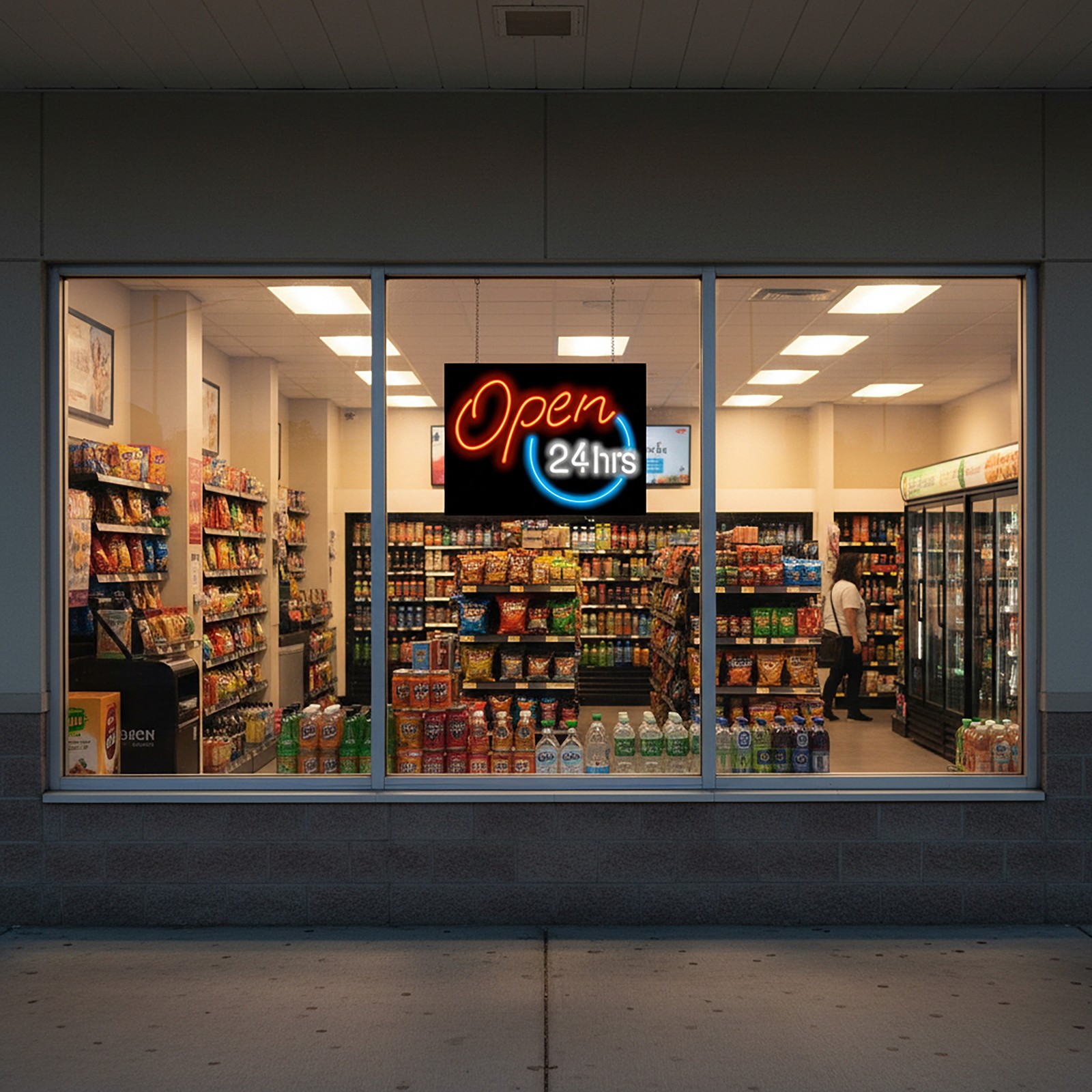 Open 24 Hours Neon Sign – Large 24″ x 18″ – Real Neon Attracts More Customers