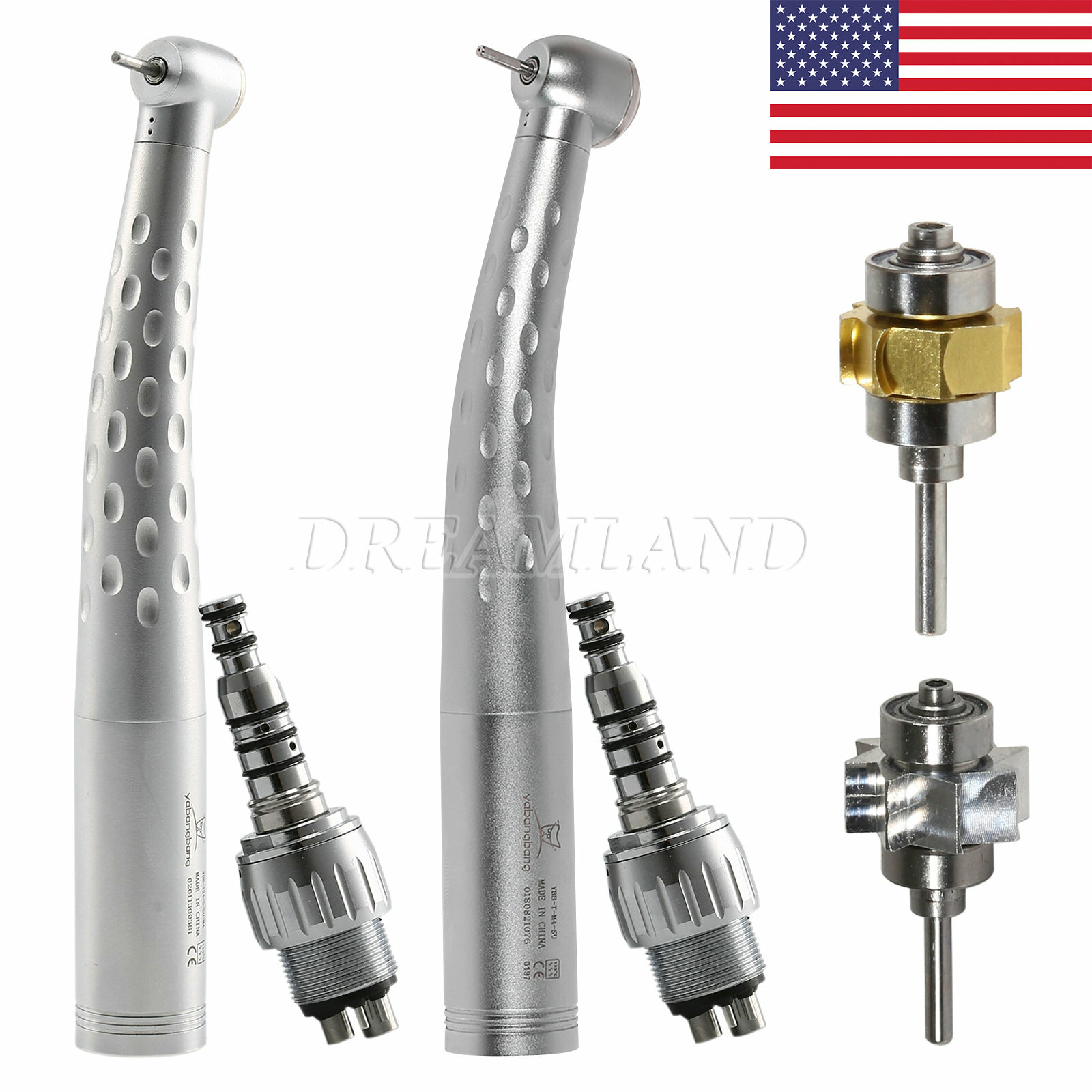 Yabangbang Dental High Speed Handpiece with 4 Holes Quick Coupler Swivel Rotor