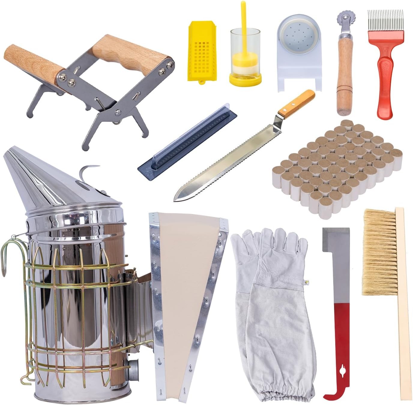 MayBee 13 Pcs Beekeeping Tools with Bee Smoker, Supplies Bee…