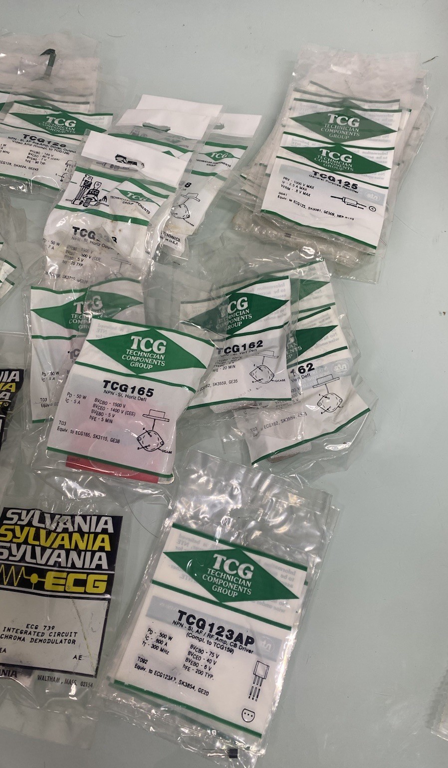 82 NTE TCG & 9 Sylvania ECG Assorted Electronic Components-All New Sealed