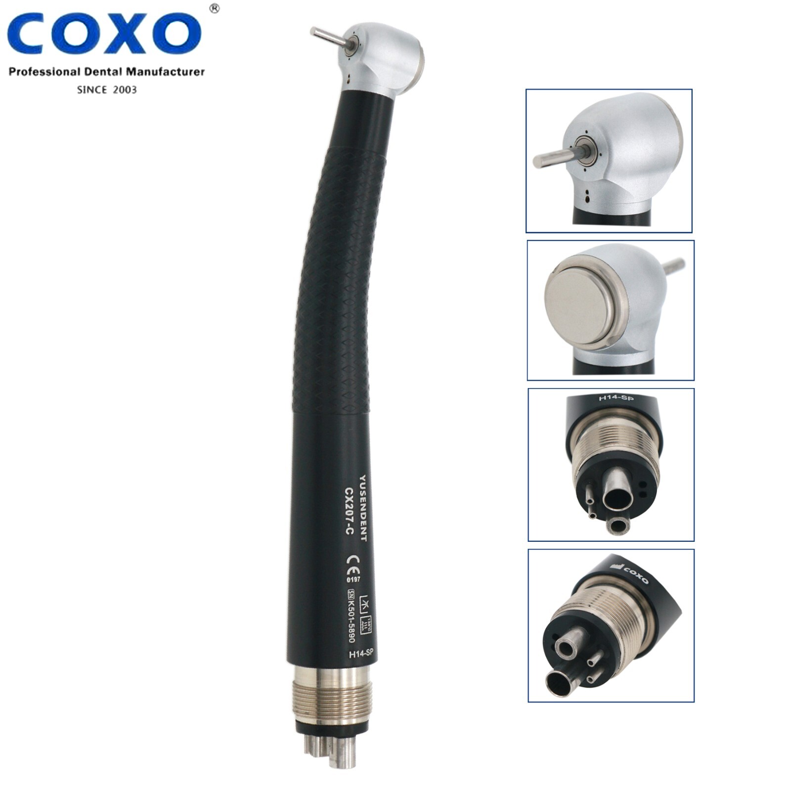 NSK PANA MAX Style COXO 4 Holes Dental Handpiece Push Button High Speed Black