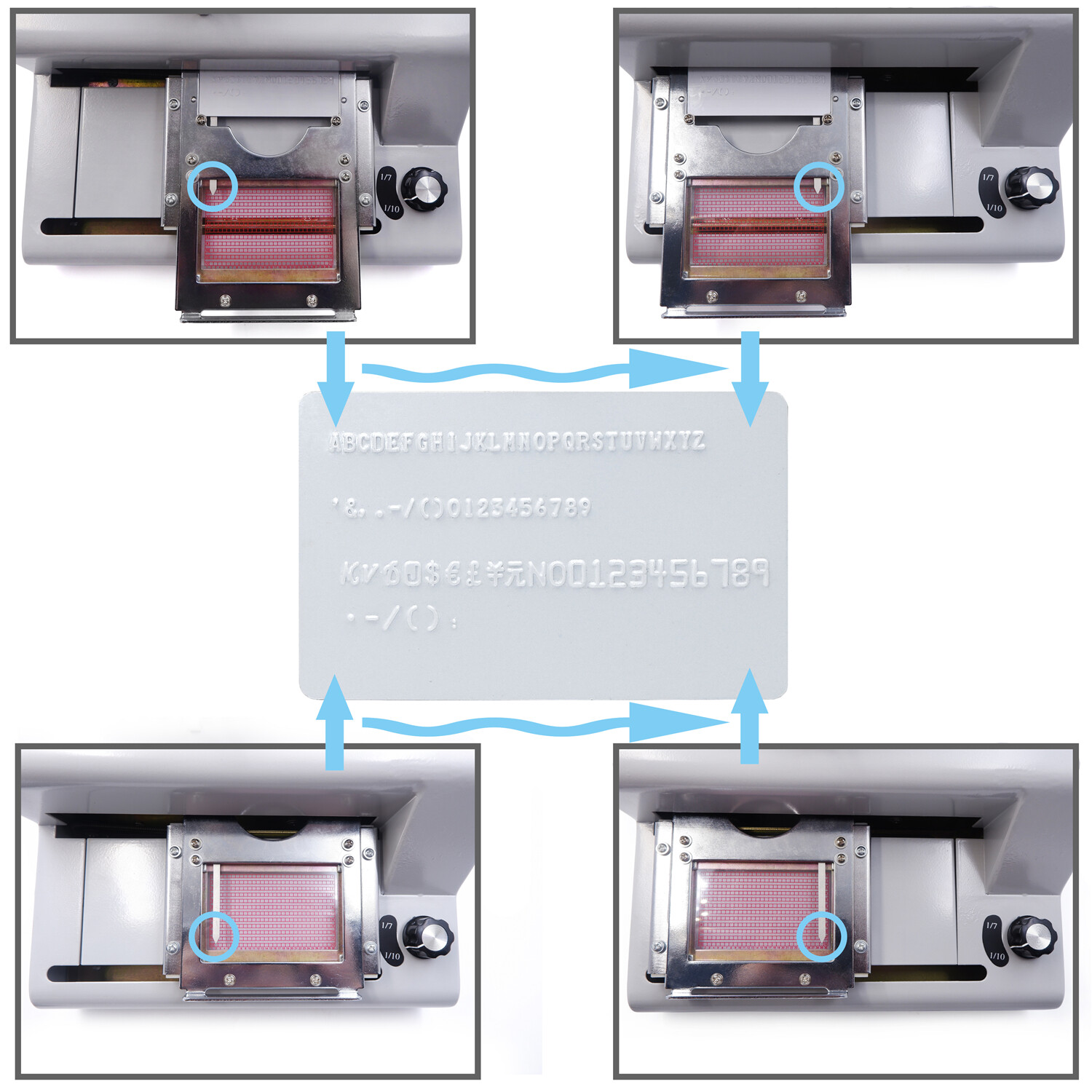 Embossing Machine 72-Characters Card Embosser Printer Code ID PVC Stamping Credi