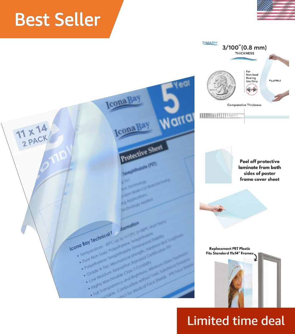 Durable Shatterproof PET Plexiglass 11×14 Sheets – Art & Frame Replacement