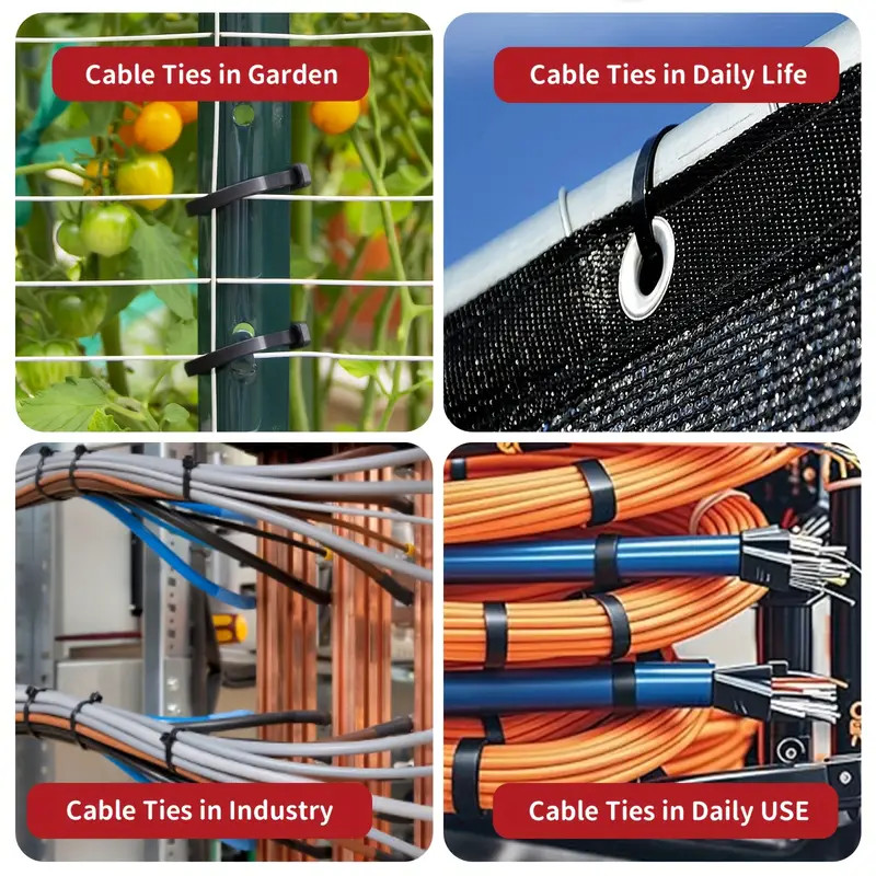 400pcs Cable Zip Ties Heavy Duty 18/14/12/8 In with 300 Pounds Tensile Strength