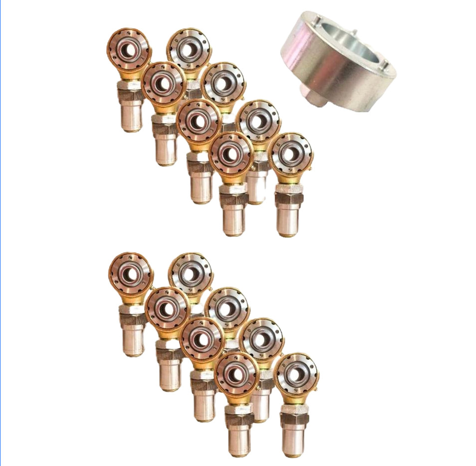 Full Set (16) 1.25″ Rebuildable Rod End with 1.50″ OD Hex Bungs