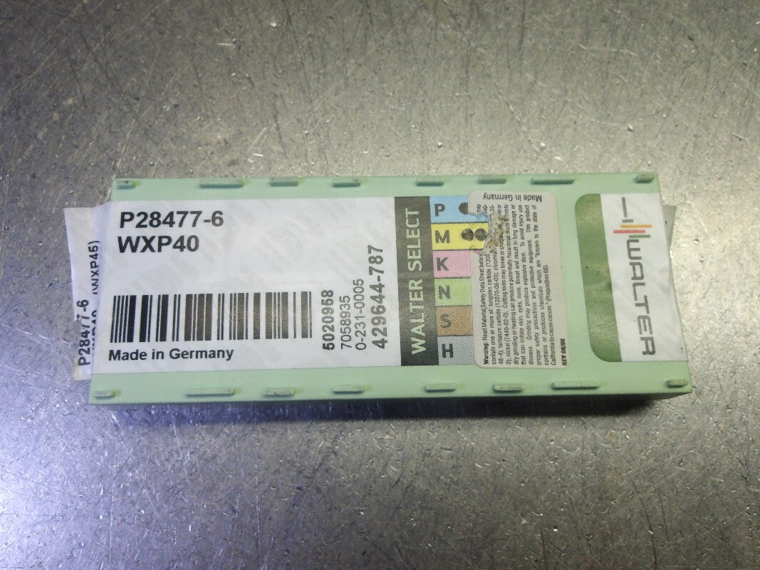 Walter Carbide Inserts QTY10 P28477-6 WXP40 (LOC659)