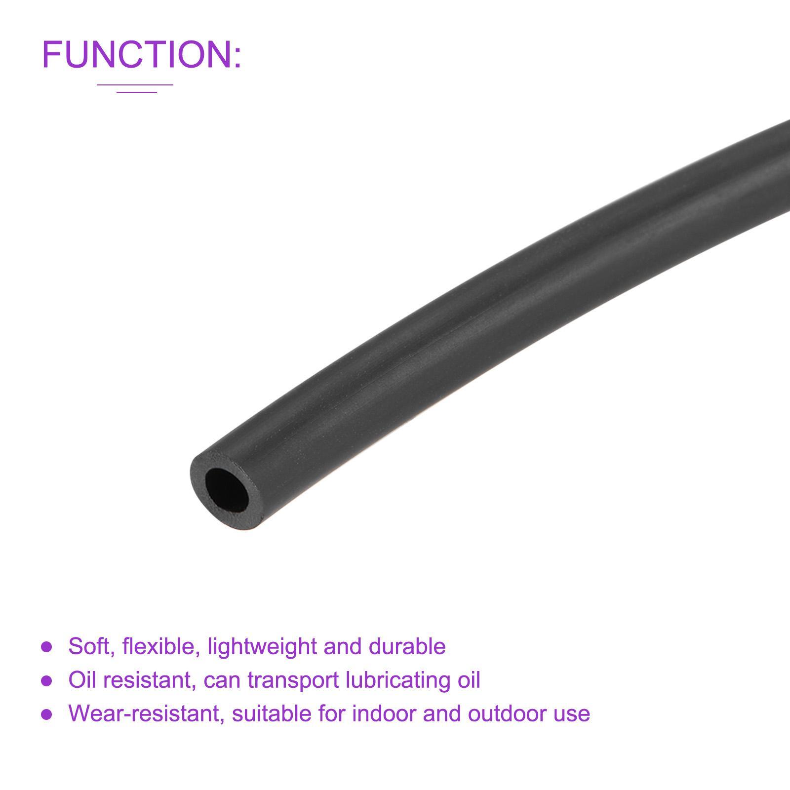 3/16″ x 5/16″ 8ft Black Rubber Lubricant Tubing Oil Resistant Plastic Tubing