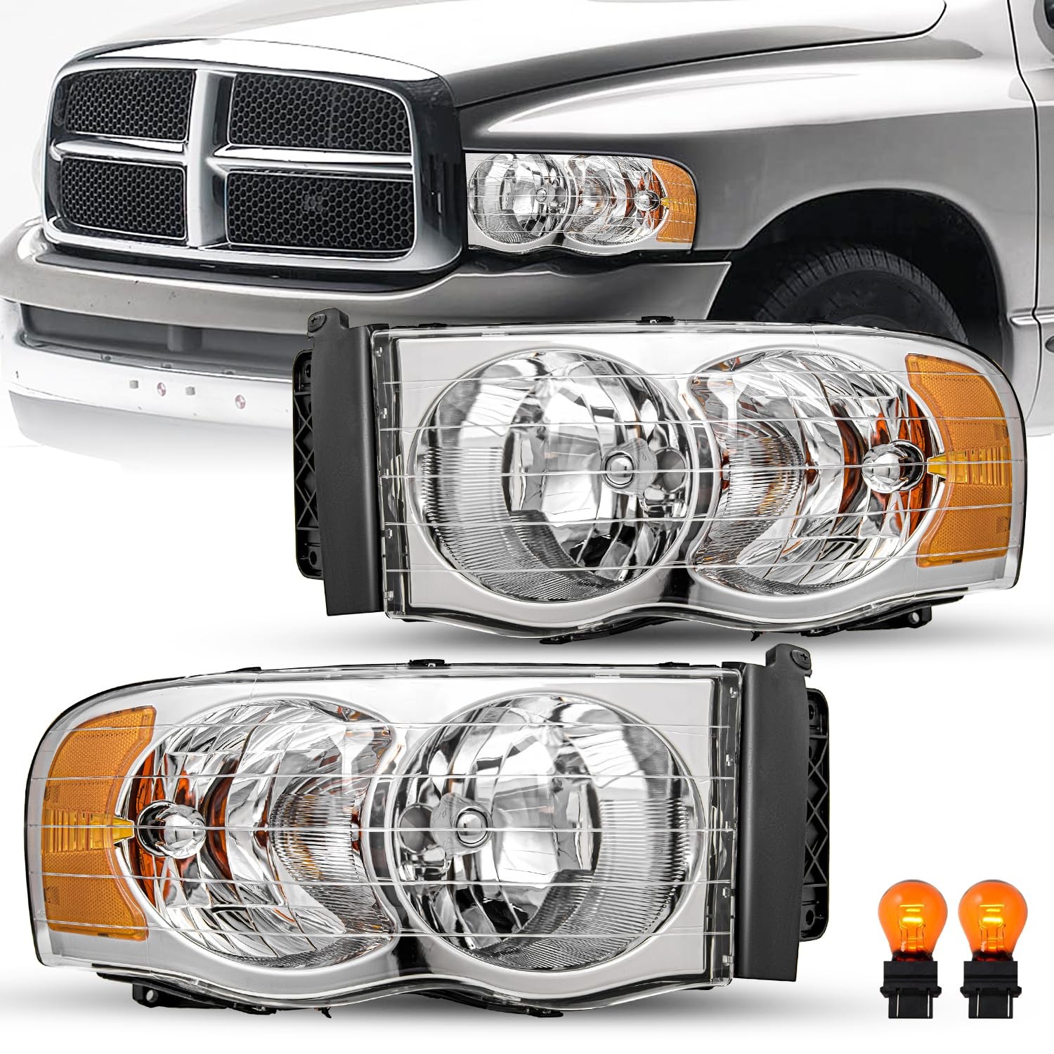 Headlight Assembly 2002-2005 Ram 1500 2003-2005 Ram 2500 3500 Pickup Truck