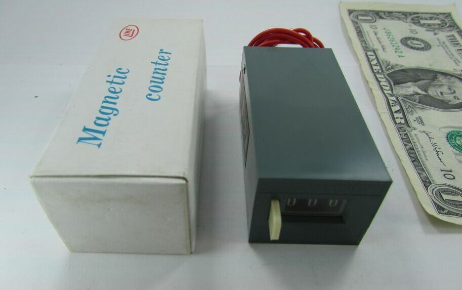 Line Seiki 3-Digit Resettable Magnetic Counters, MCH-3S, MCH3S 220VAC 0-999 New