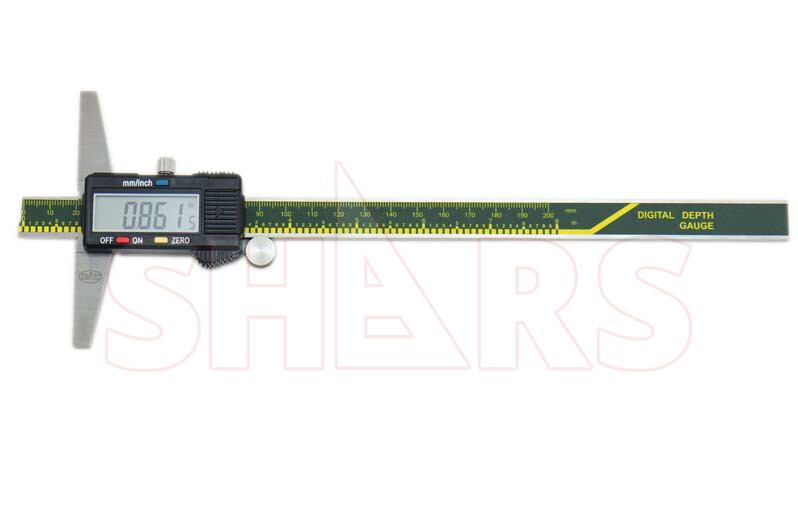 SHARS 0- 8″ 200MM CALIPER DIGITAL DEPTH GAGE GAUGE NEW P]