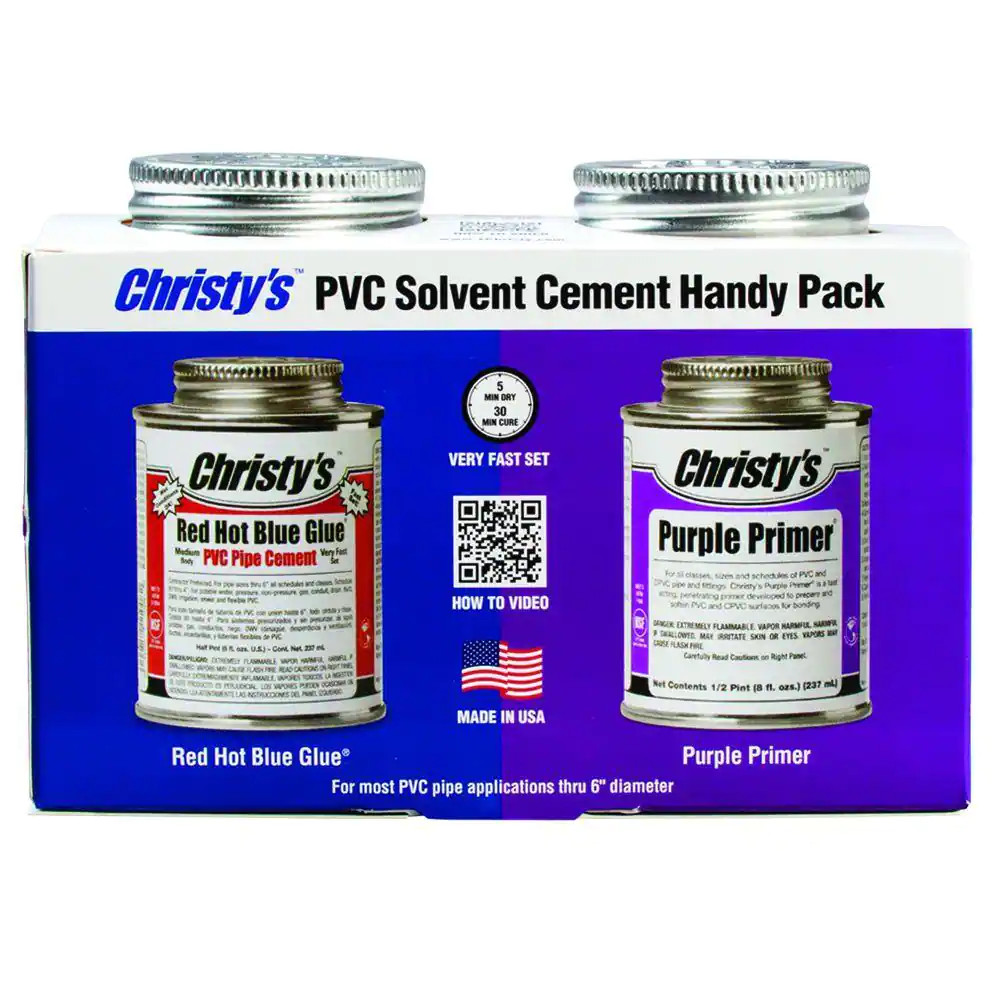 8 Oz. PVC Red Hot Blue Glue and Purple Primer Handy Pack