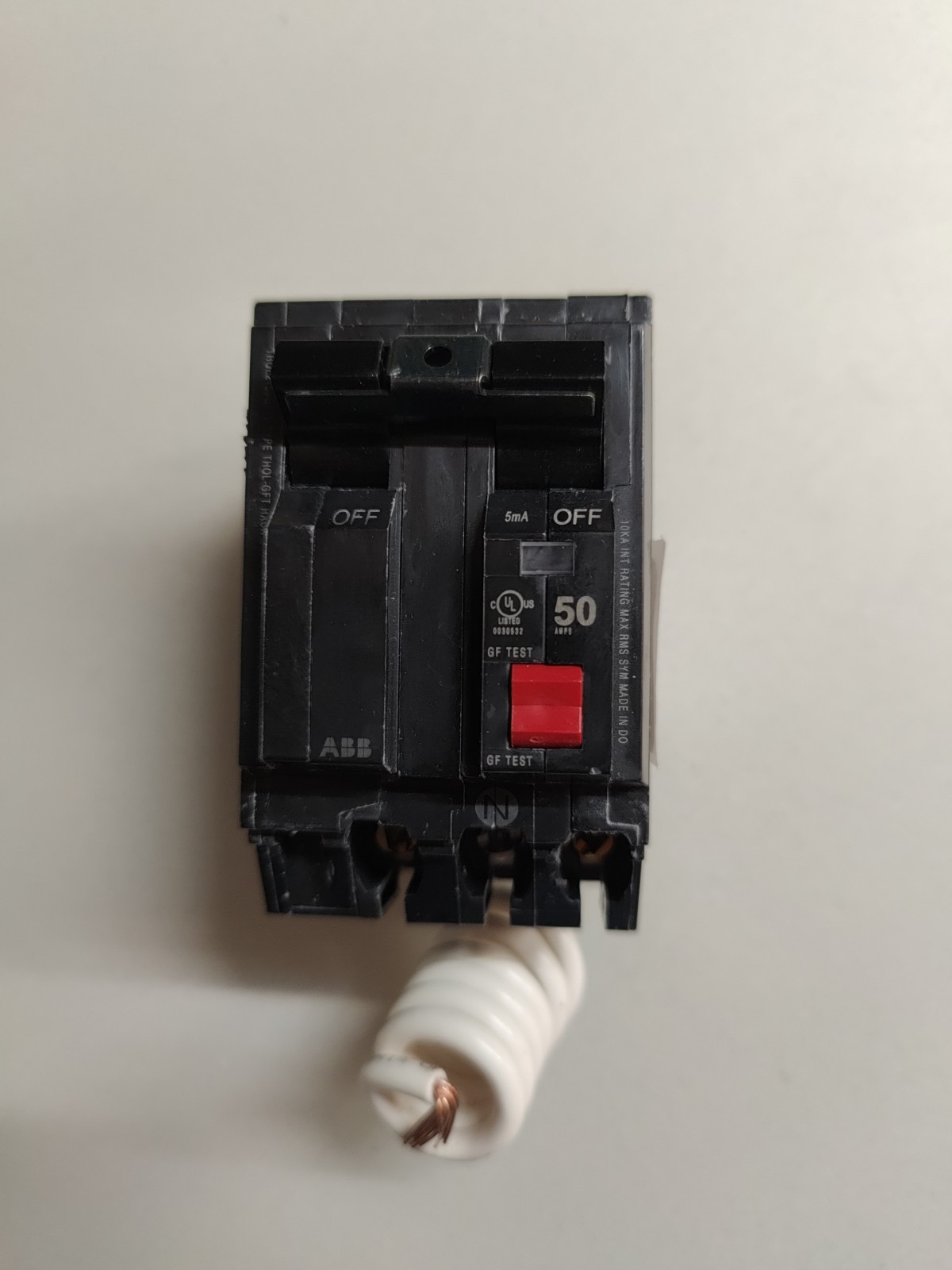 ABB 50A 2-Pole GFCI Breaker THQL2150GFT2A 240V Ground Fault Circuit Interrupter