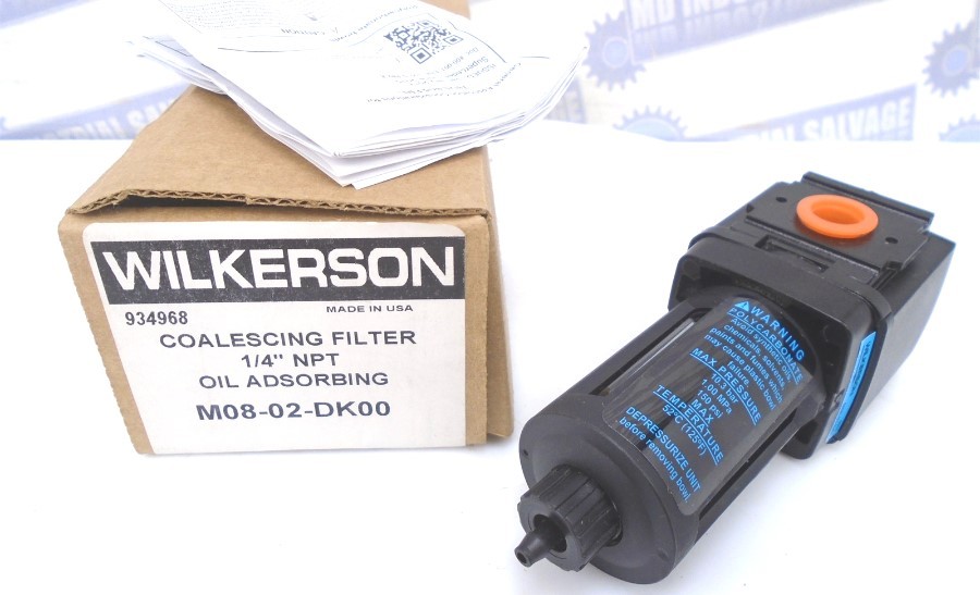WILKERSON M08-02-DK00 Coalescing FILTER Oil ABSORBING 1/4″NPT 0.003m 125psi NEW