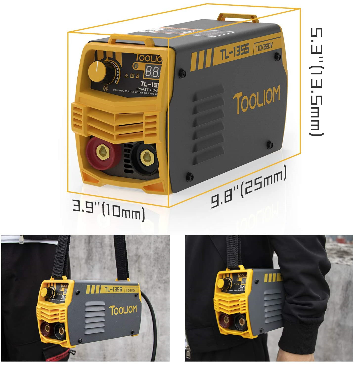 TOOLIOM 135A 110V/220V Stick Welder MMA ARC Welder Machine DC Inverter Welder