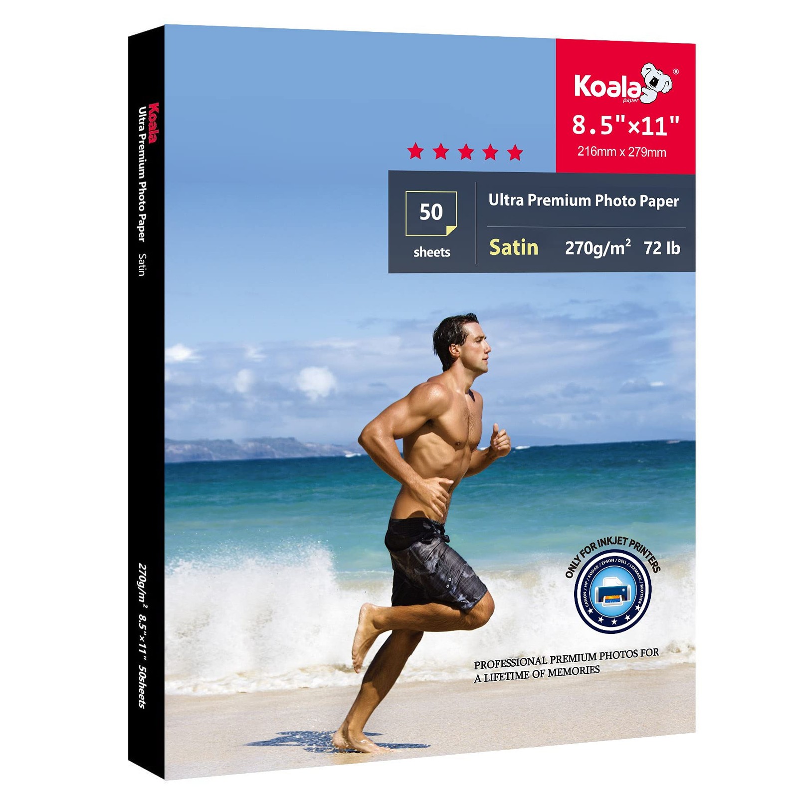 Koala Ultra Premium Photo Paper 8.5 x 11 In Satin 8.5″x11″, White