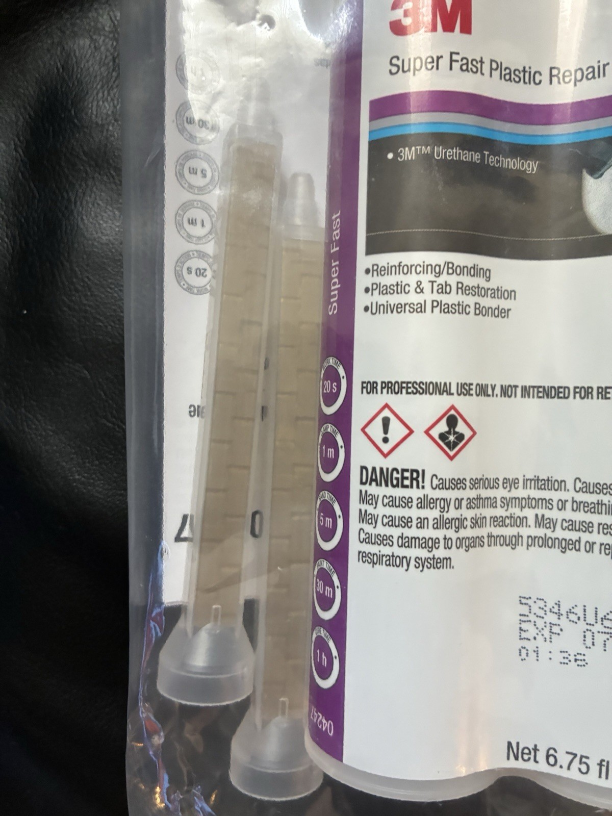 3M SUPER FAST PLASTIC REPAIR 200ML URETHANE ADHESIVE MATERIAL BONDING 04247 2/27