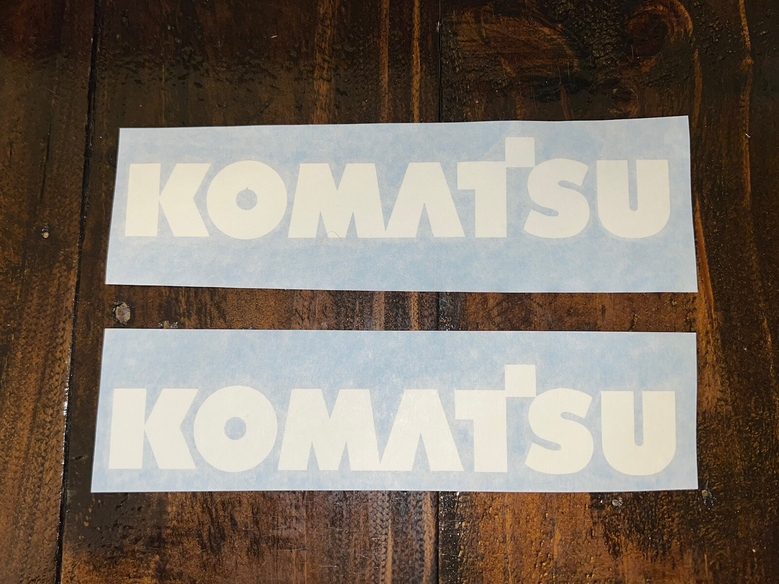Komatsu 9” White Vinyl Decal Sticker (Set of 2) Excavator Forklift Loader