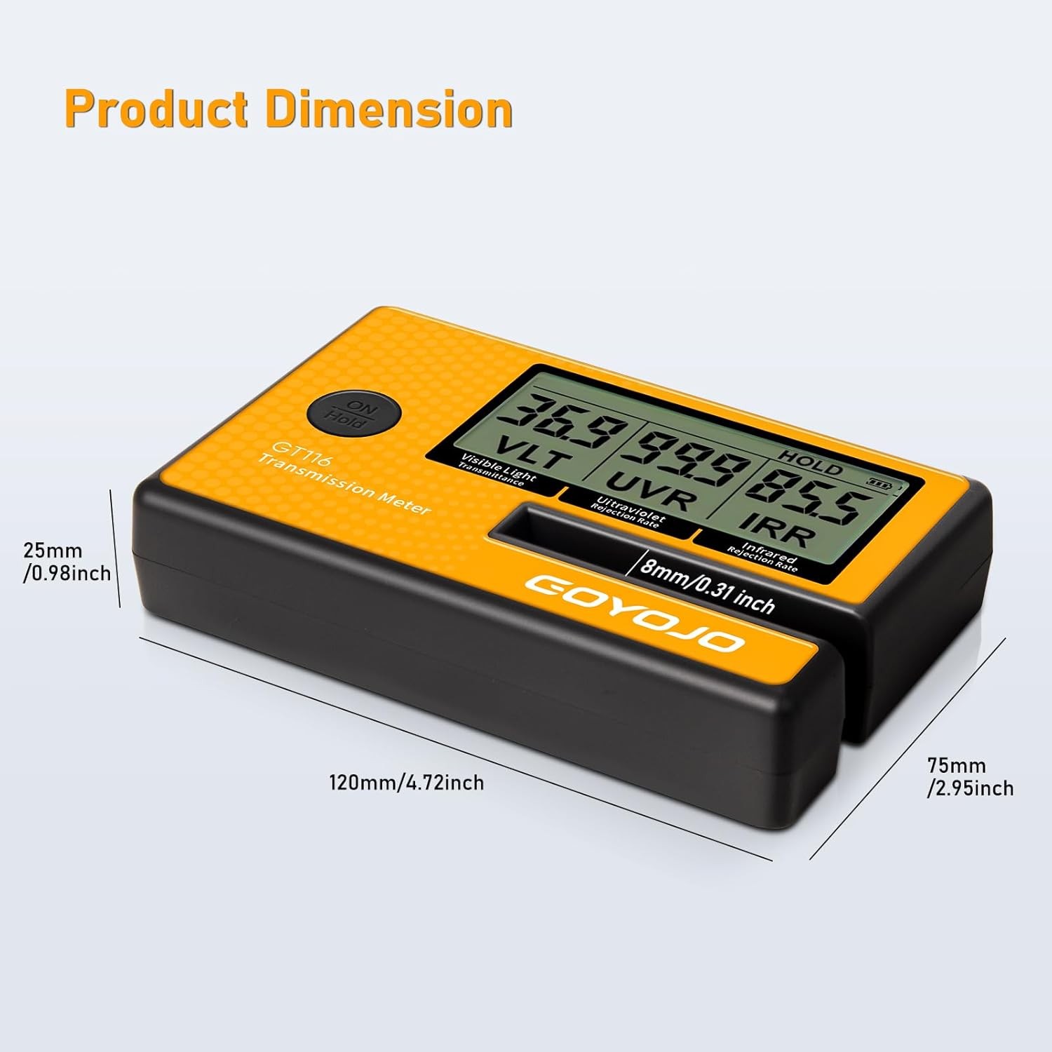 3-in-1 Tint Meter Film Car Transmission Meter Automatic Calibration VL UV IR