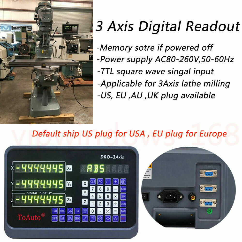 1/5um Linear Scale Sensor 2/3/4 Axis Digital Readout DRO Display for Mill Lathe