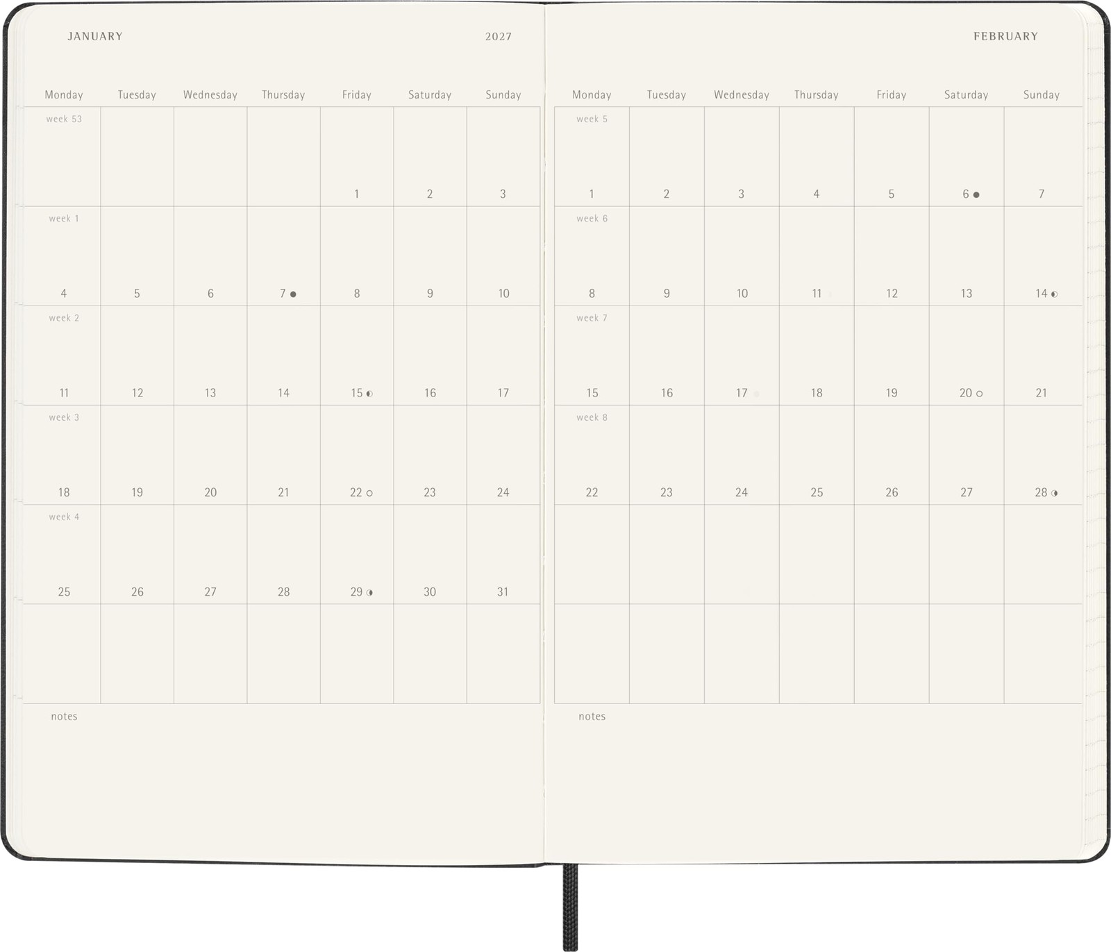 Moleskine Classic 18 Month 2026-2027 Daily Planner, Hard Cover, Large (5″ x