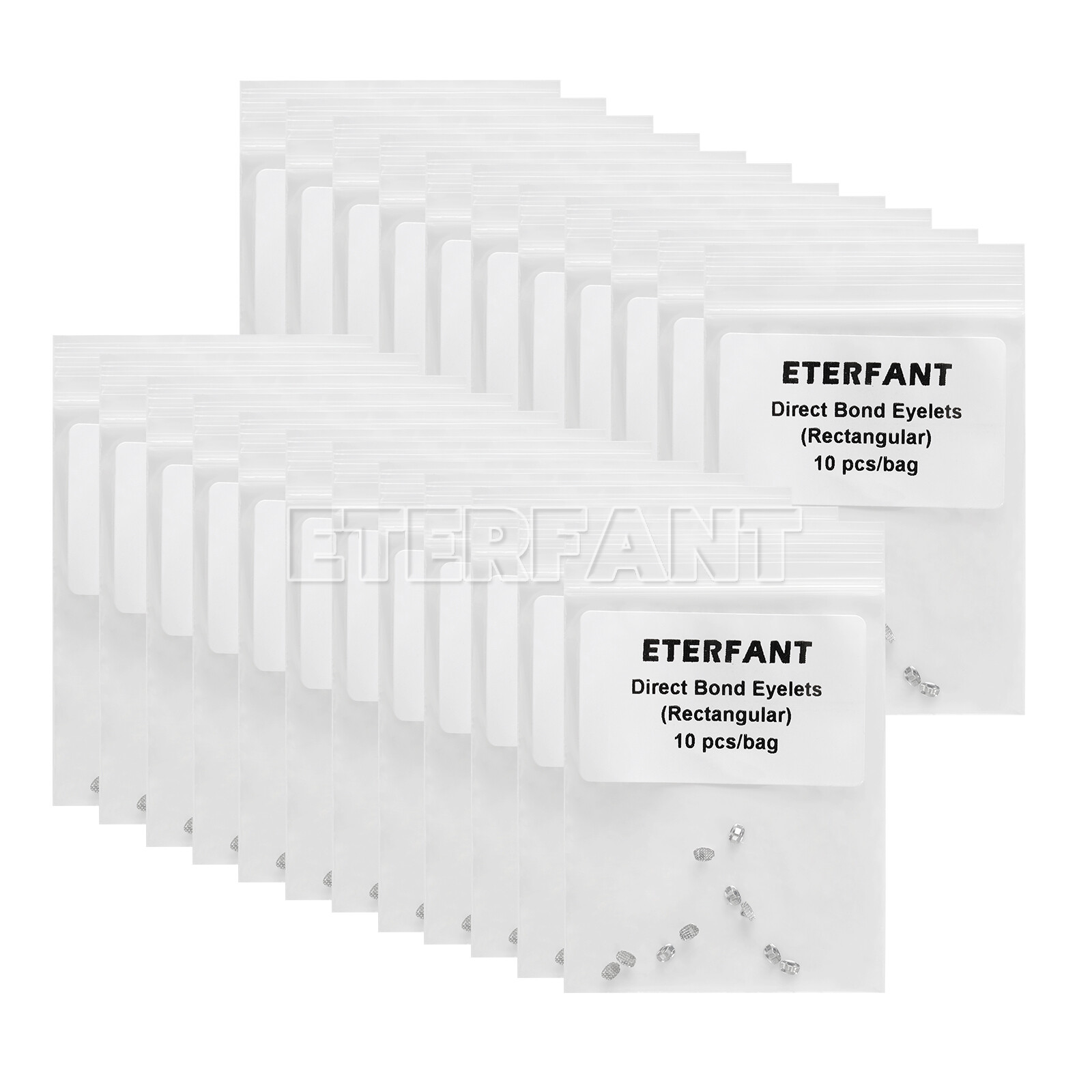 10PCs ETERFANT Dental Ortho Lingual Buttons Direct Bondable Eyelet Rectangular