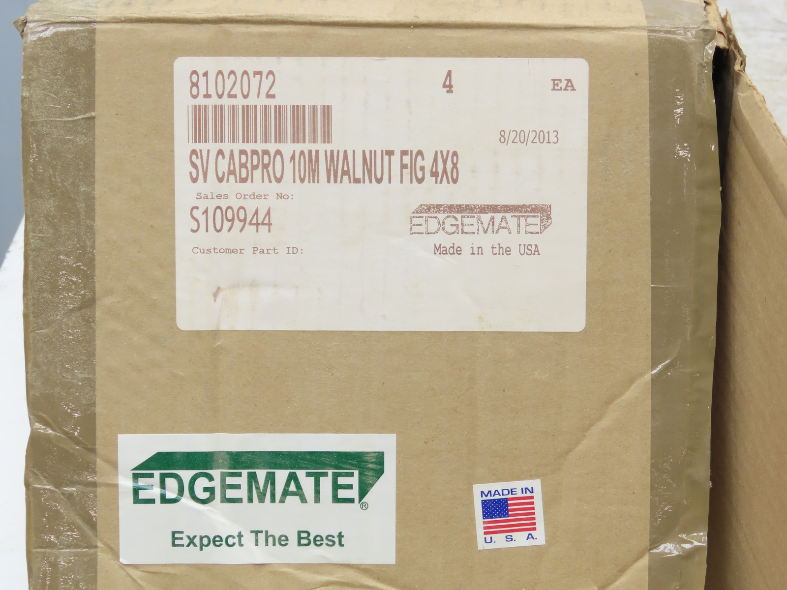 Edgemate 8102072 Walnut Wood Veneer Edge Band Unglued 10m 4×8′ 48×96″ Sheet