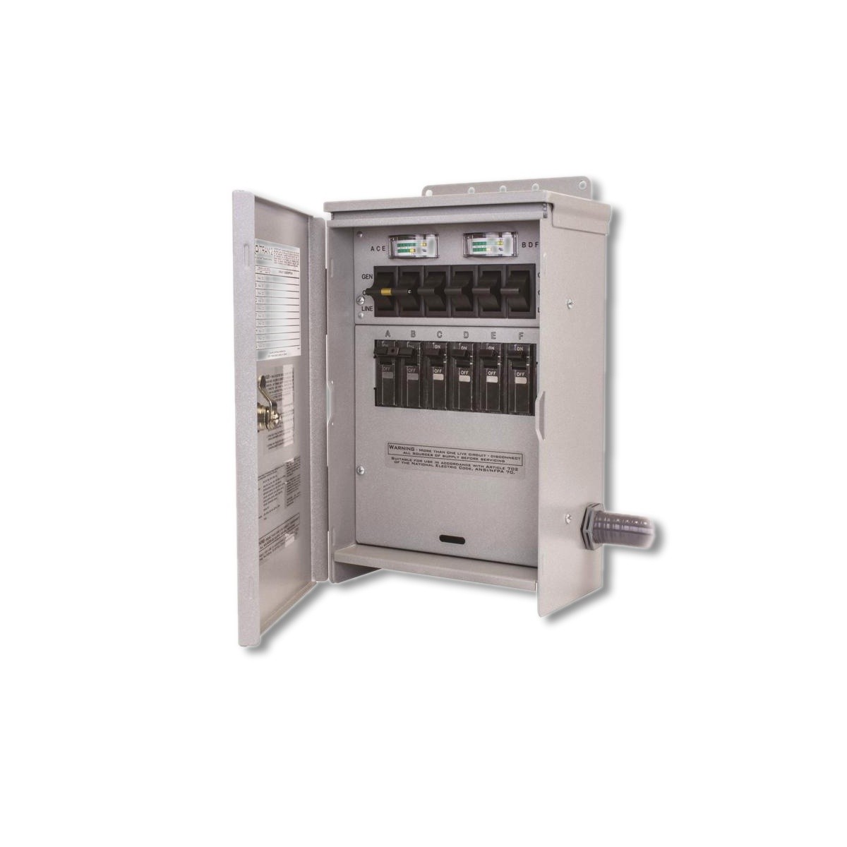 RELIANCE CONTROLS Transfer Switch 30A 125/250V 6 Circuit R306A