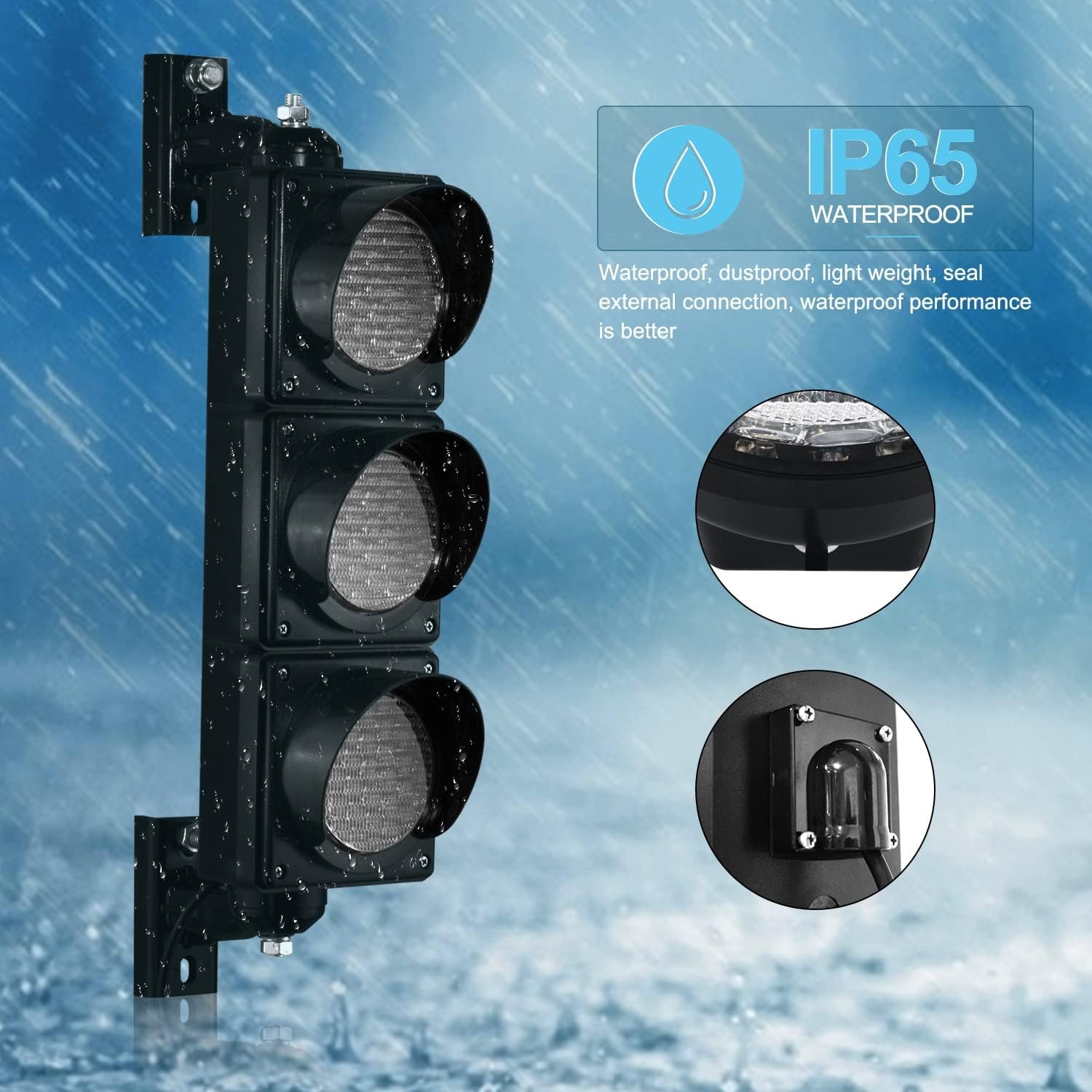 Traffic Light AC85-265V 4Inch Red Yellow Green LED IP65 Waterproof Stop Go Light