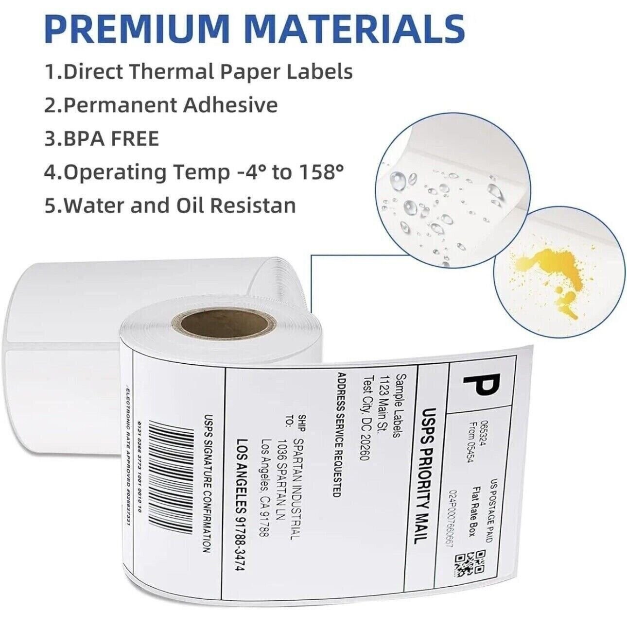 4 Rolls label 4×6 Direct Thermal Shipping 1000 labels Zebra Eltron ZP450 2844