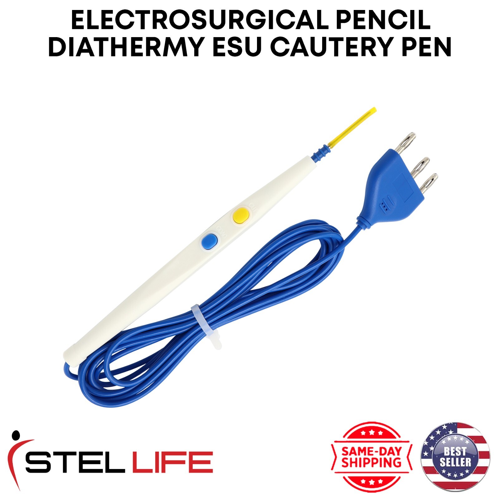 Electrosurgical Pencil with Blade Diathermy ESU Cautery Finger Switch Pencil