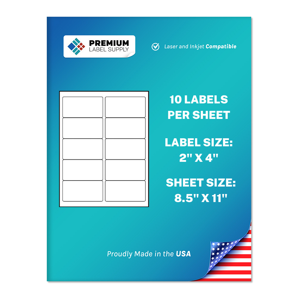 1000 Premium 2″ x 4″ Self Adhesive Address Labels 10 per sheet * 10 up*
