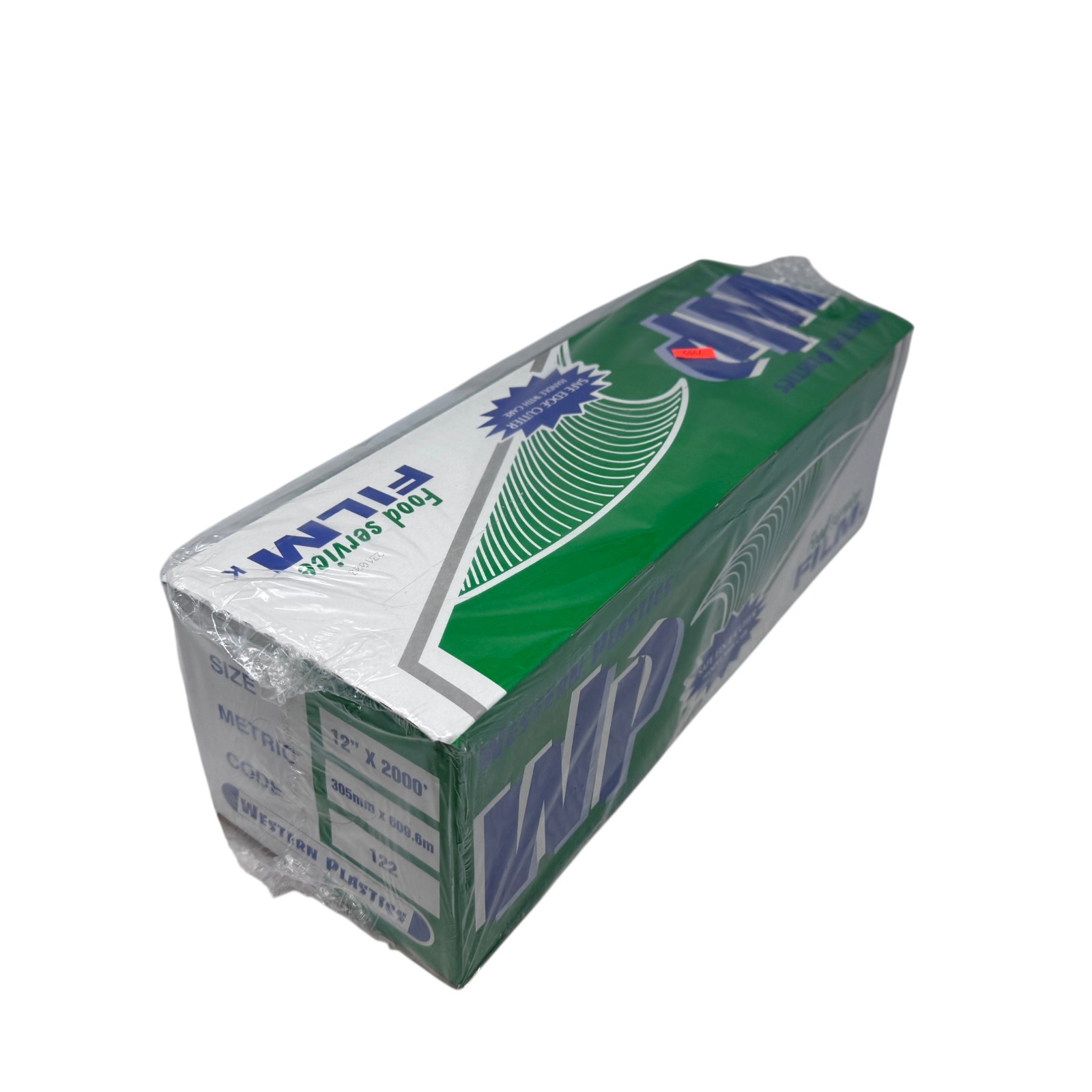 Western Plastics 12″ x 2000′ Food Service Film Cling Wrap with Cutter Box – 122
