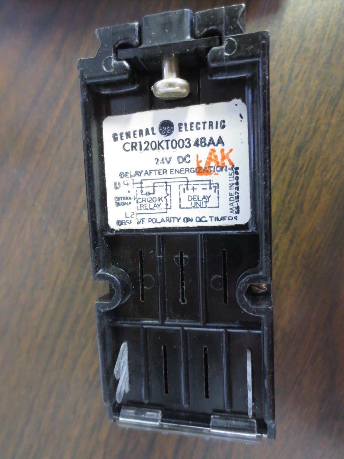 GENERAL ELECTRIC CR120KT00348AA RELAY / TIME DELAY UNIT 24VDC 0.3 – 15 SECONDS