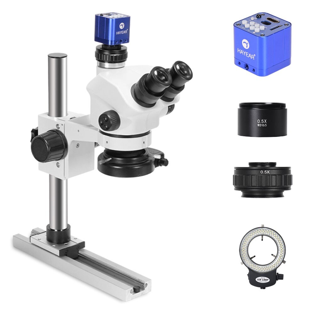 HY-5100-HG7045 7-50X Trinocular Lens Slide-rail Base Microscope Stand Camera