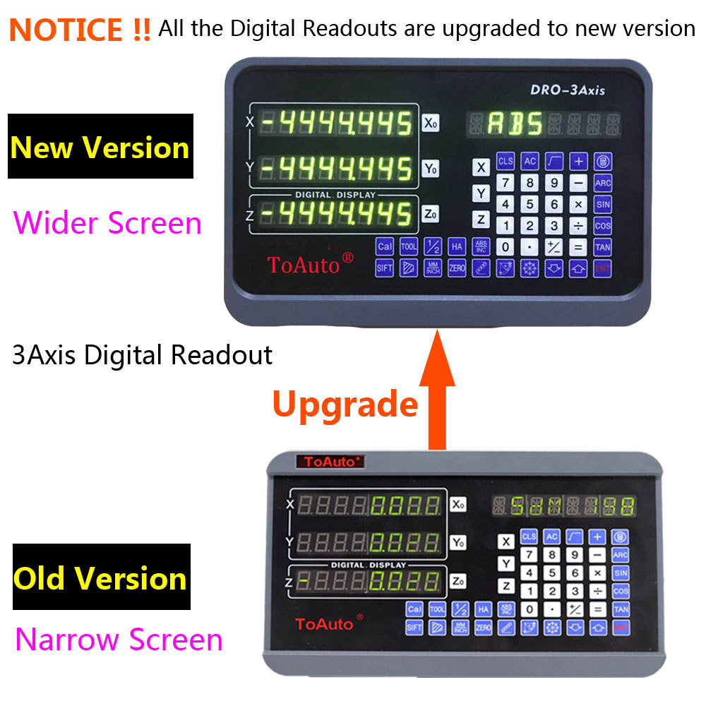 3Axis Digital Readout DRO Display 5µm Linear Scale 18»+20»+40» Kit CNC Mill