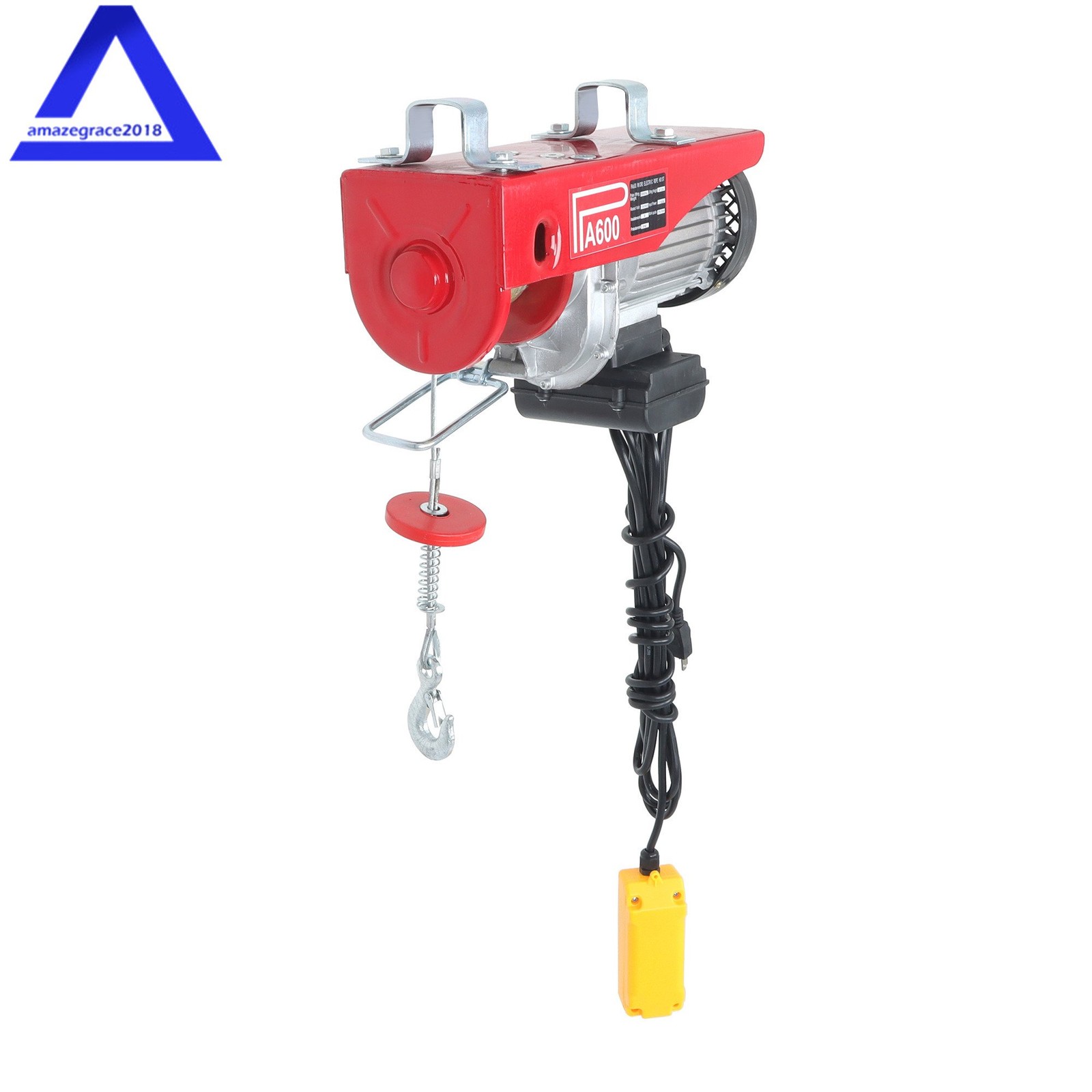 1320lbs Electric Winch 110V 1150W Mini Electric Hoist 14ft Wired Remote Control