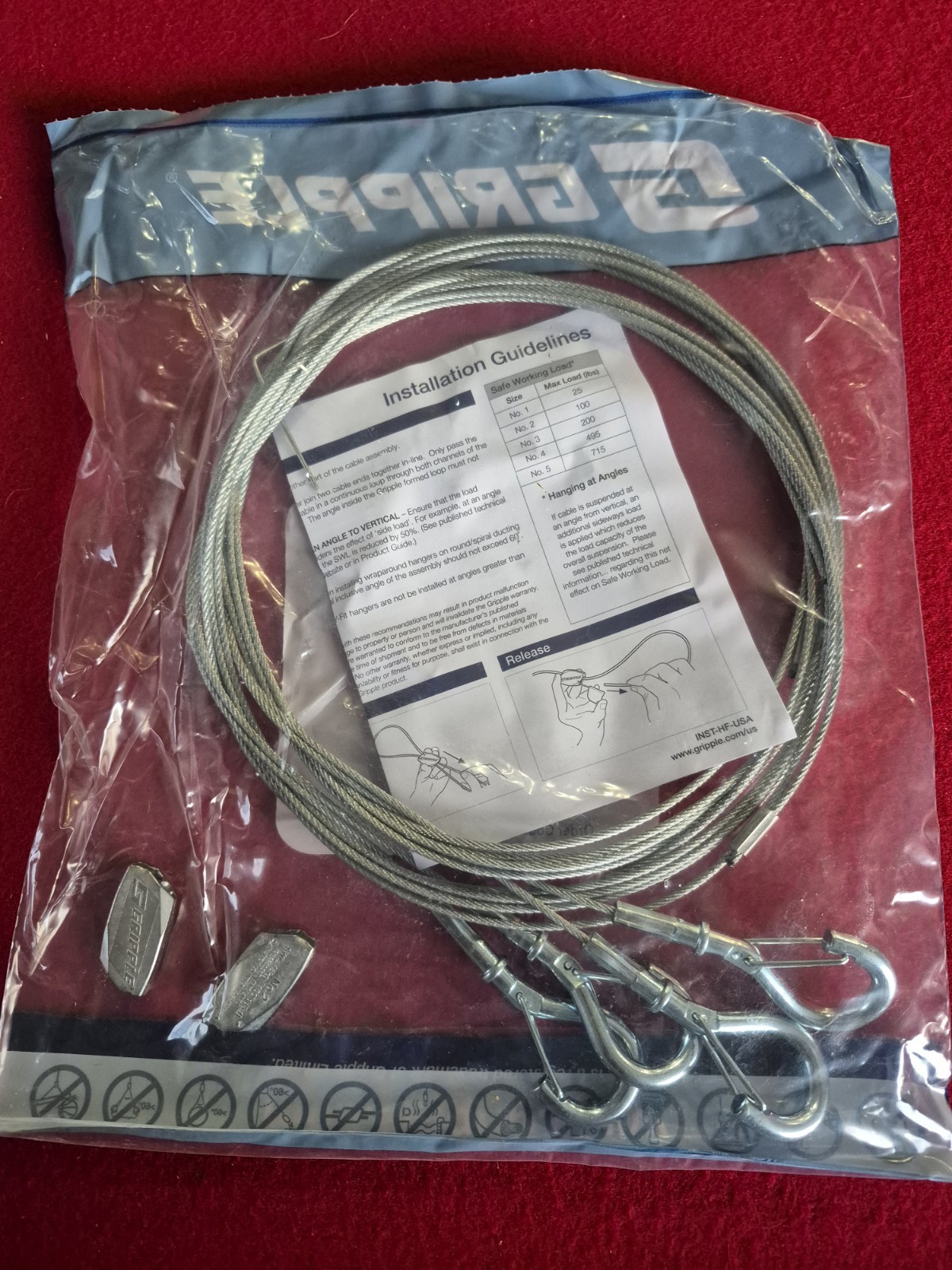 Gripple Y Fit Snap On Hook Size 2 10 FT 460MM 25-100LB YHF2-HG-10FT-460MM-2P NEW