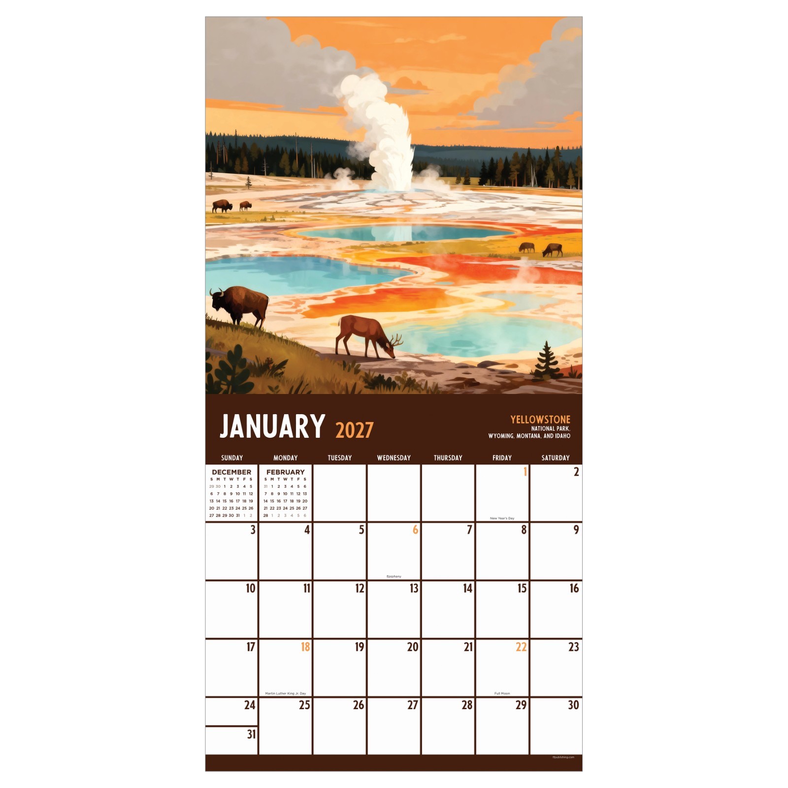 2027 National Parks-Art Wall Calendar