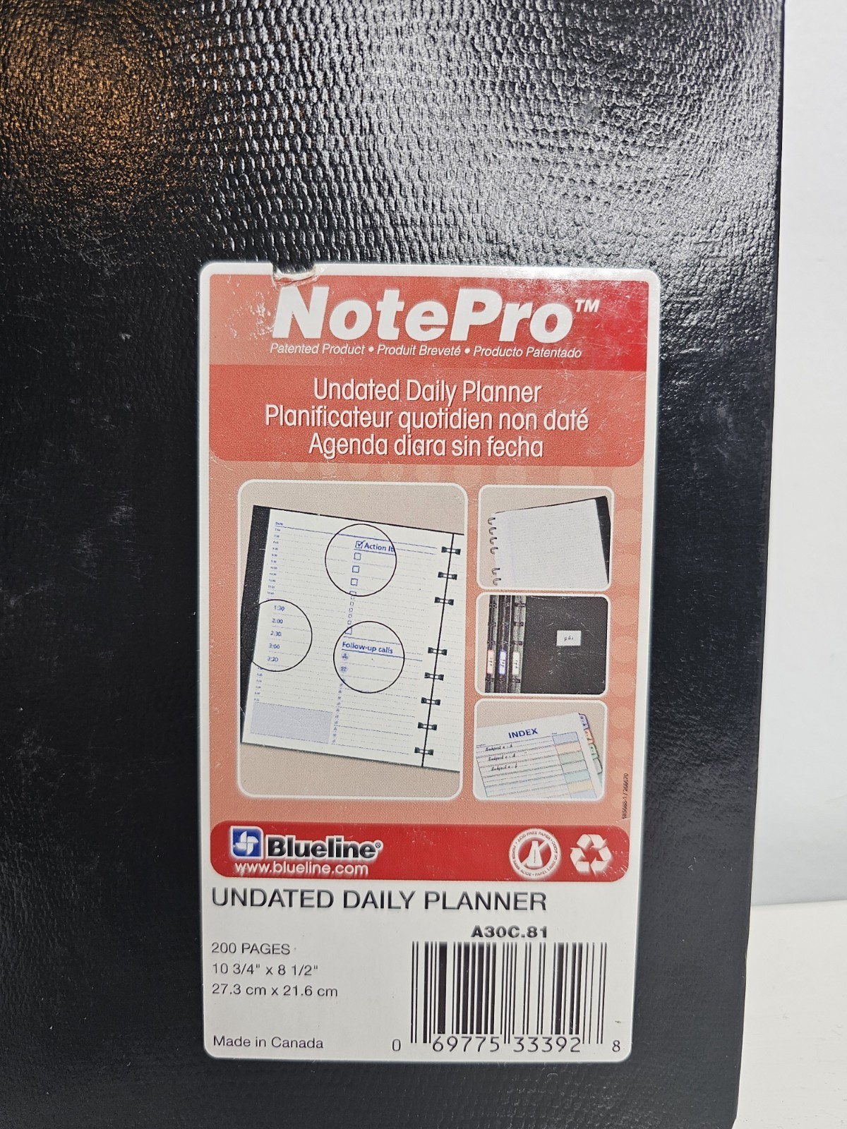 Daily Planner, Undated, Blueline NotePro, 10.75″ x 8.5″, 200 Pages