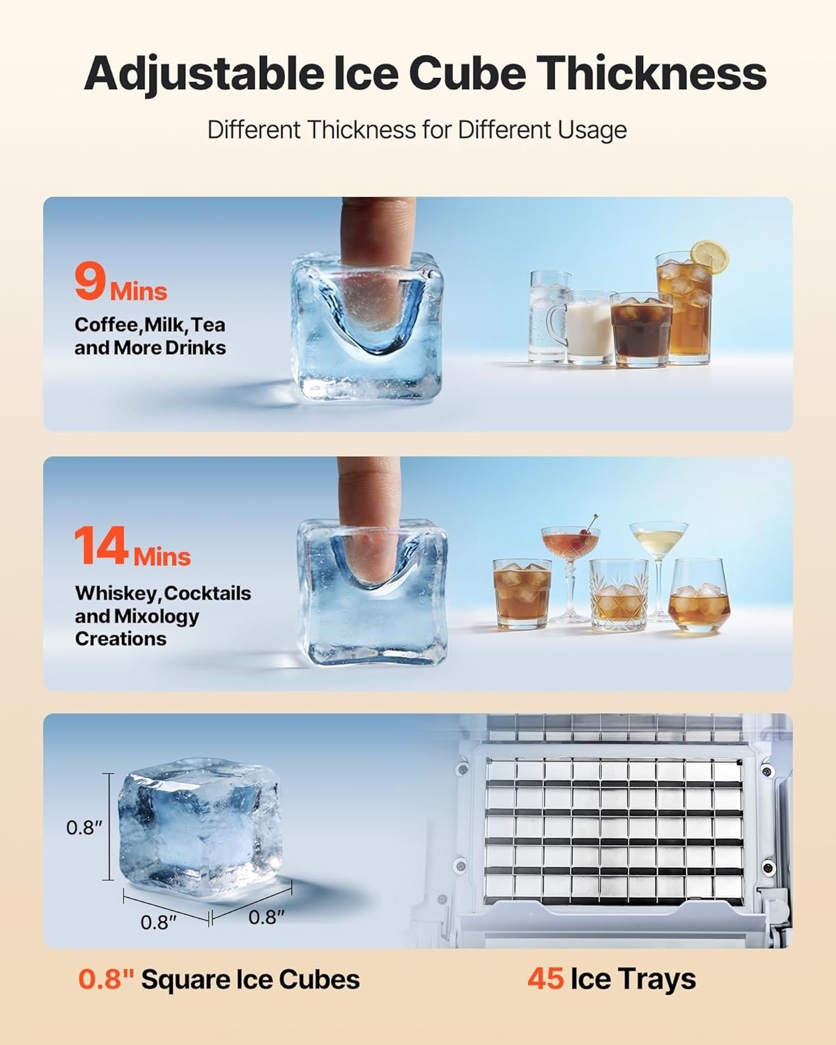 Stainless Steel Commercial Ice Maker – 120 lbs Daily Production & Self-Cleaning