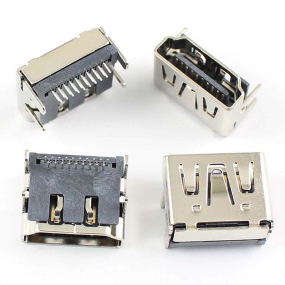 50Pcs New HDMI 19 Pin Female Right DIP PCB Socket Connector 4 Legs