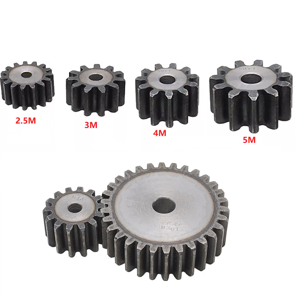 Module 2.5M, 3M, 4M 5M Spur Gear Flat Spur Gear 10 To120T Teeth 45# Steel