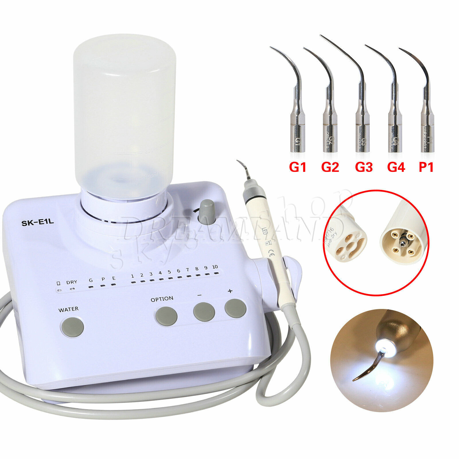 1-5pcs Dental Ultrasonic Piezo Scaler with LED light Handpiece for EMS Cavitron
